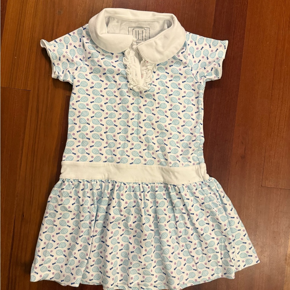 Adorable Kids Dress with Blue and White Pattern